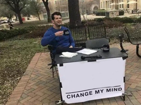 Change My Mind meme about Rael