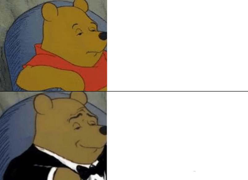 Tuxedo Winnie The Pooh meme about Rael