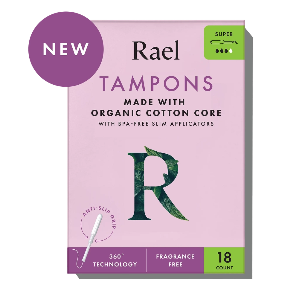Super Slim Applicator Tampons Made With Organic Cotton, pink box