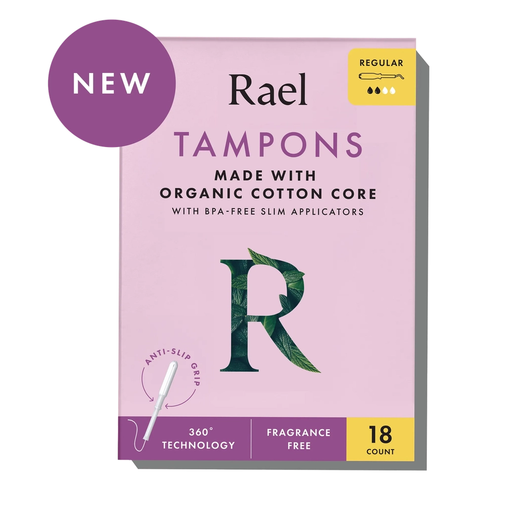 Regular Slim Applicator Tampons Made With Organic Cotton, pink box