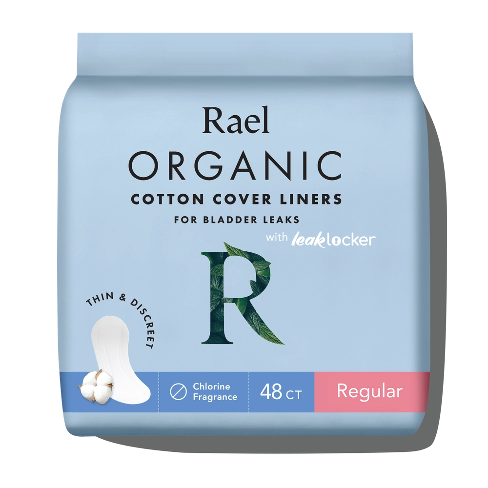 Regular Organic Cotton Cover Incontinence Liners, light blue package