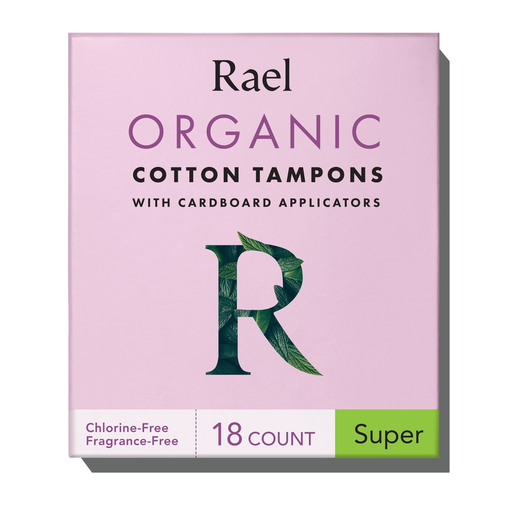 Super Cardboard Applicator Tampons Made With Organic Cotton, pink box